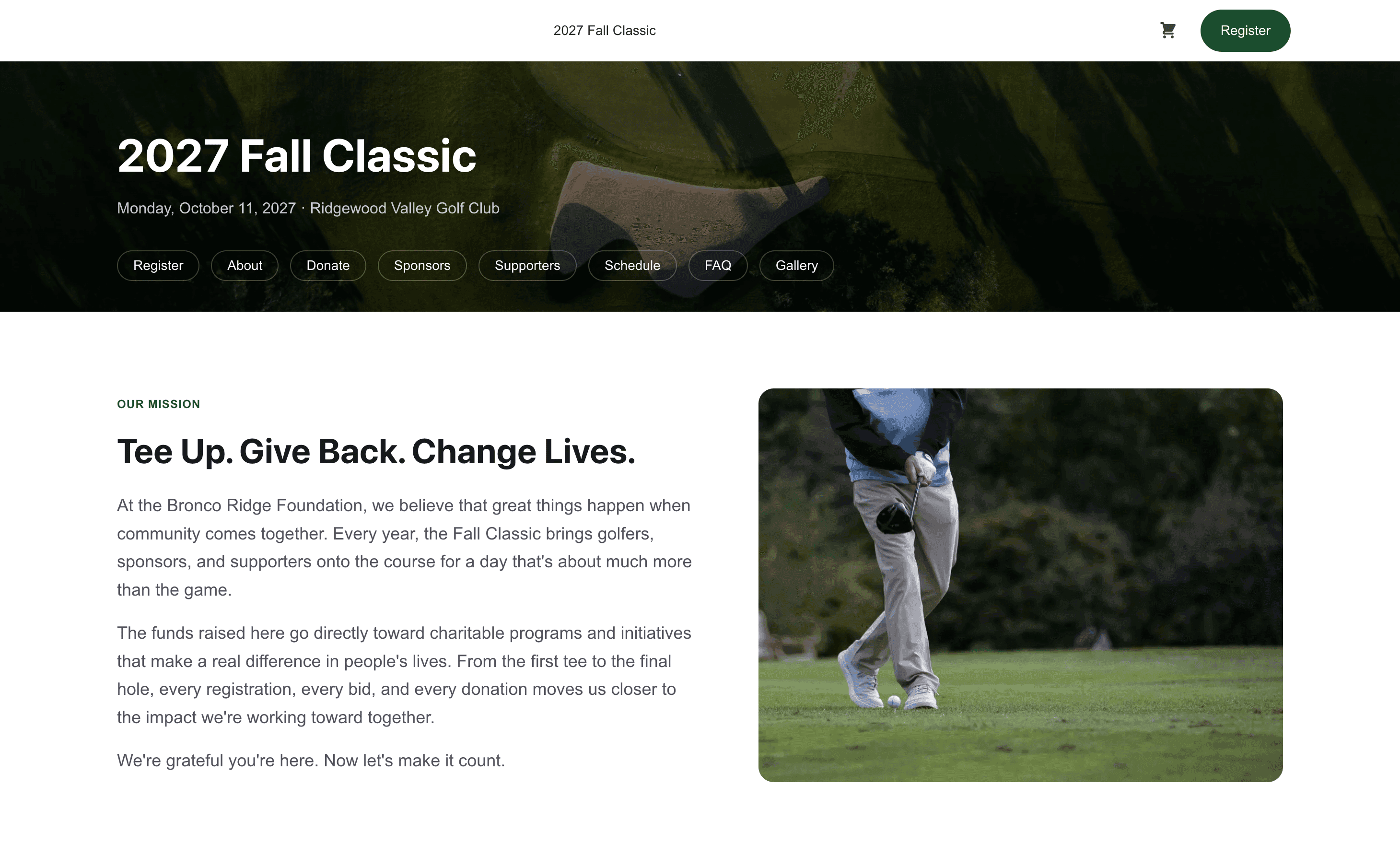 Event website