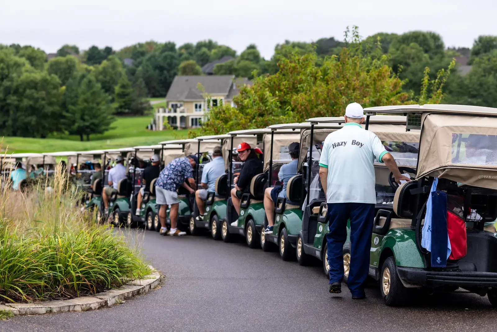 Golf carts at the Hazy Boy Open