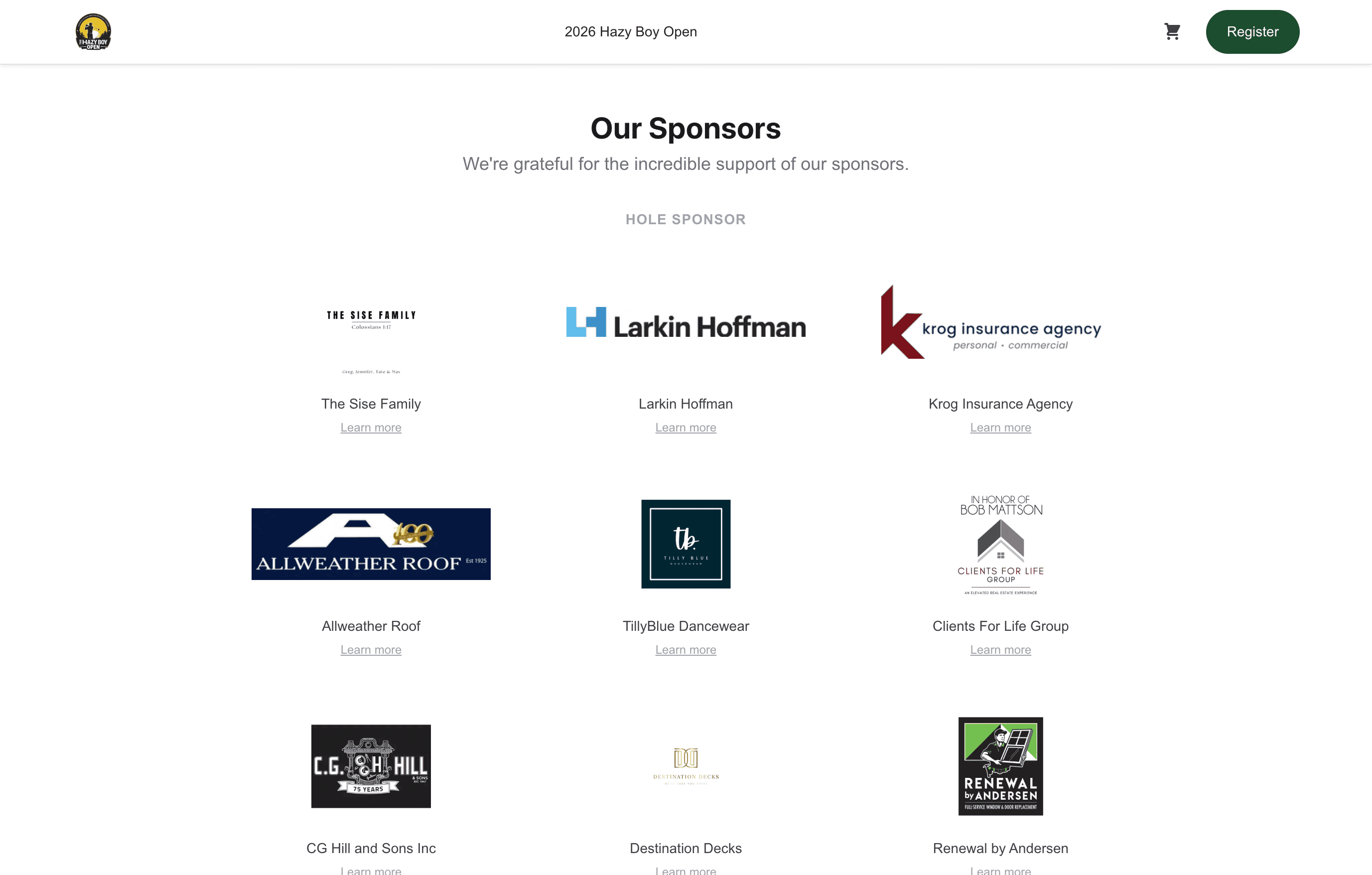 Sponsor wall on a live event site
