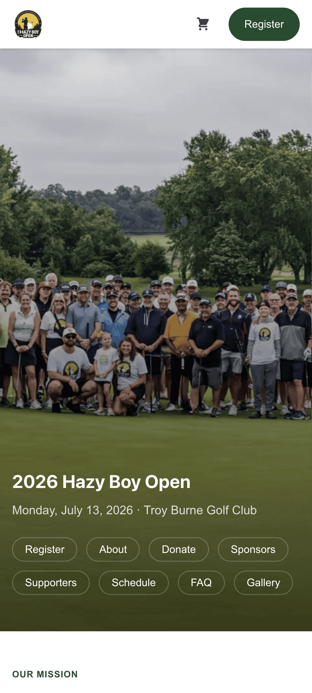 The Hazy Boy Open event site on a phone
